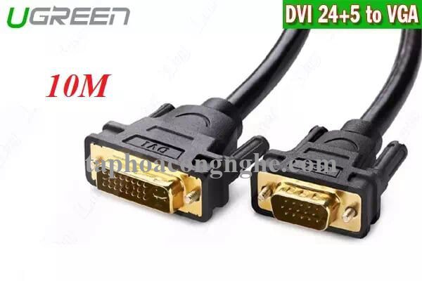 Ugreen 11680 10M màu Đen Cáp chuyển đổi DVI 24 + 5 sang VGA DV102 30011680